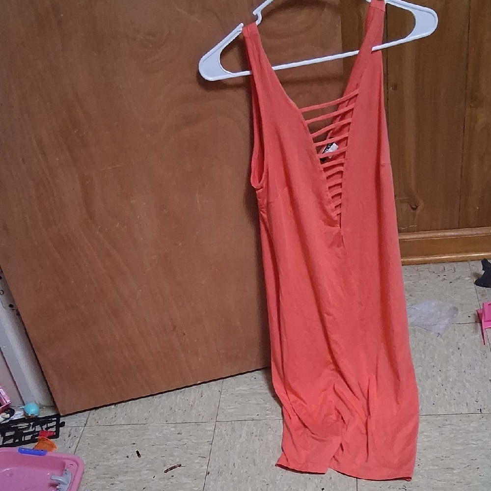 Fashion Nova Pink Ruched Cut Out Tank Top